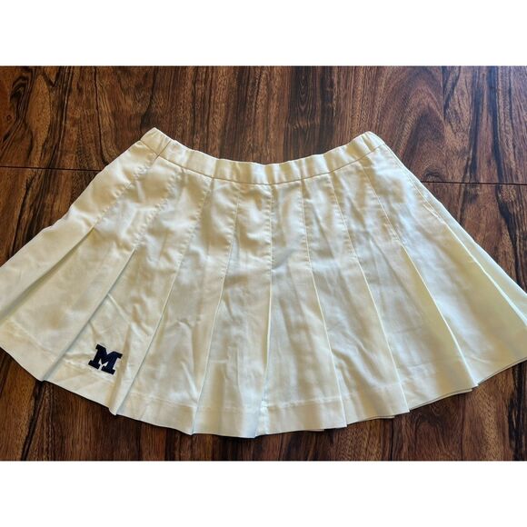 Vtg Boast U Of Michigan Womens Sz 10 Yellow Tennis Skirt Pleated Preppy - Picture 1 of 11